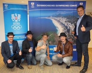 TMP und der Organisator vom Austria House in Rio, Florian Gosch vom Österreichischen Olympischen Comité. Foto: TMP