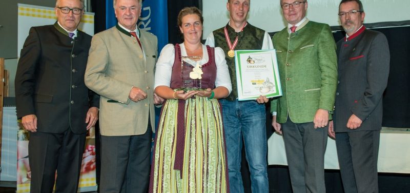 Kasermandl in Gold für Wörgler Schwoicherbauern. Foto: Messe Wieselburg