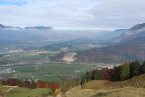 Blick von der Möslalm aufs Inntal Richtung Bad Häring - Kufstein am 30.10.2016. Foto: Veronika Spielbichler