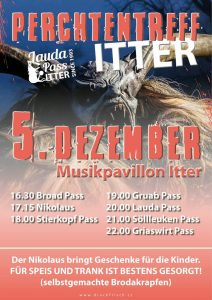 Plakat Perchtentreff Itter - Lauda Pass.