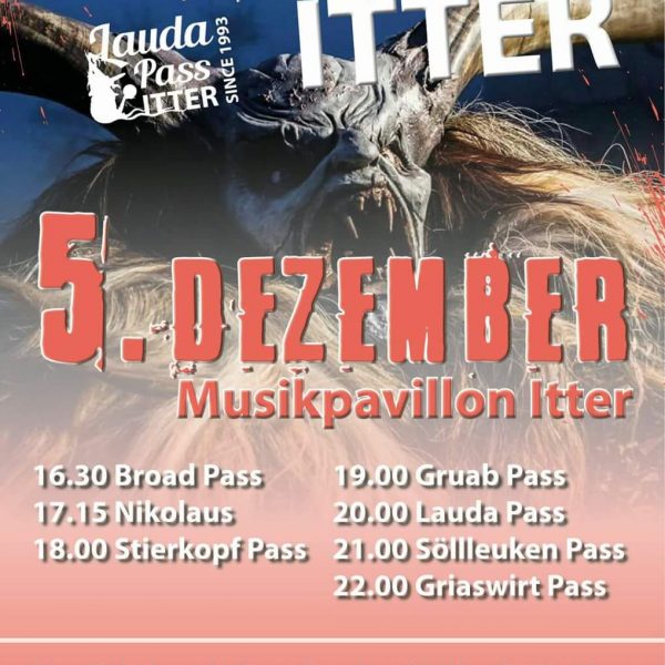 Plakat Perchtentreff Itter - Lauda Pass.