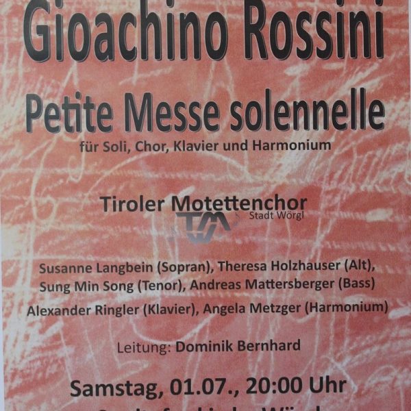 Plakat Tiroler Motettenchor Stadt Wörgl.