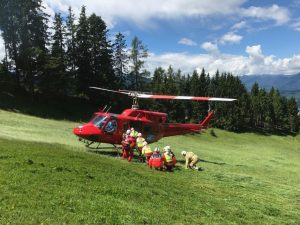 Rettungseinsätze aus der Luft wurden in Bad Häring geprobt. Foto: Samariterbund Tirol