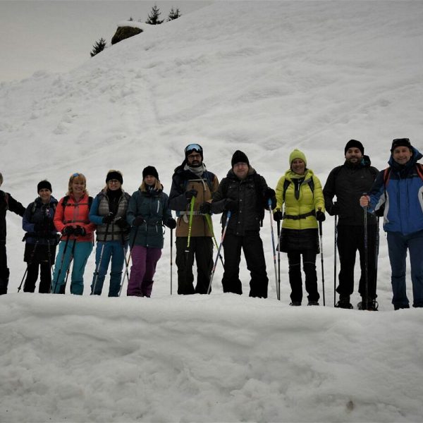 Am 28. Jänner 2018 brachen die Wörgler Naturfreunde zur ersten gemeinsamen Schneeschuhwanderung auf. Foto: Naturfreunde Wörgl