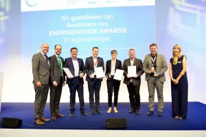 Die ausgezeichneten österreichischen Energieversorger - 2.v.r. Stadtwerke-GF Reinhard Jennewein. Foto: EuPD Research