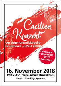 Die Jumu Bruckhäusl lädt am 16.11.2018 zum Cäcilienkonzert. Foto: BMK Bruckhäusl