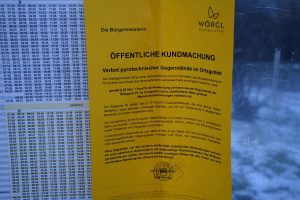 Kundmachung Feuerwerks-Verbot in Wörgl 2018. Foto: Spielbichler