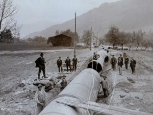 Kraftwerk Einöden - Bau 1902/1093. Foto: DI Rudolf Pardon