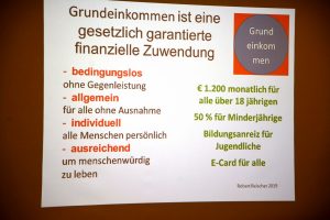 Vortrag Bedingungsloses Grundeinkommen am 15.9.2020 in Wörgl. Foto: Veronika Spielbichler