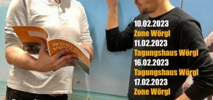 Jürgen Chmela-Heiss und Stefan Peschta präsentieren ab 10.2.2023 ihr Kabarett "Lost in Wörgl VIII -.Reisebüro". Foto: facebook