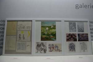 Vernissage "Zeichnungen aus 70 Jahren" von Mike Zangerl in der "Galerie ohne Polylog" am 7.7.2023. Foto: Veronika Spielbichler
