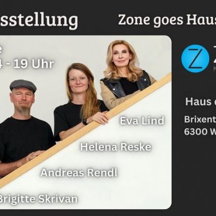 Stellen im Haus der Musik in Wörgl aus – von links Brigitte Skrivan, Andreas Rendl, Helena Reske und Eva Lind. Foto: Andreas Winderl/Kulturzone Wörgl