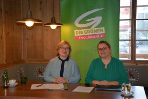 Tiroler und Wörgler Grüne Pressekonferenz zur Schwimmbad-Politik in Tirol und Wörgl am 30.1.2025. Foto: Veronika Spielbichler