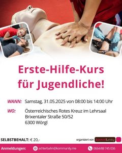 Erste Hilfe Kurs für Jugendliche. Foto: komm!unity