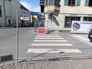 Abbruch Bauprojekt Wörgl Stadtmitte - Baustelleneinrichtung am 2. Juni 2025. Foto: Veronika Spielbichler