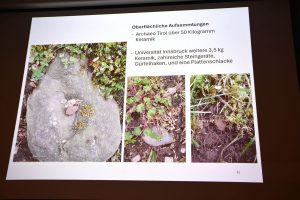 Vortrag Archäologie in Wörgl und Umgebung mit Julia Haas und Roman Lamprechter, Museum Wörgl am 12.9.2025. Foto: Präsentationsfolie