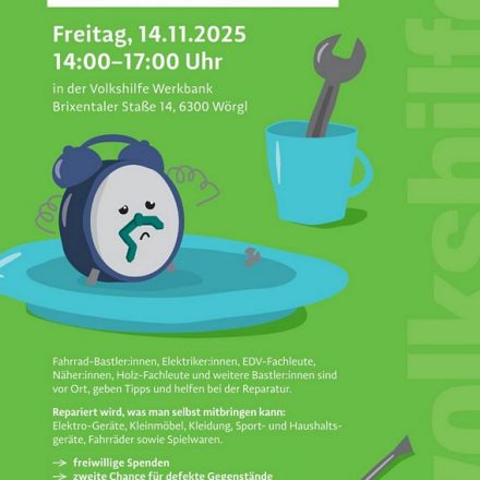Repaircafé Wörgl am 14.11.2025. Foto: Volkshilfe Werkbank