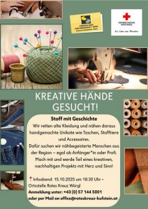 DAs Projekt "Stoff mit Geschichte" startet am 15.10.2025 in Wörgl. Foto: Freiwilligenzentrum Kitzbüheler Alpen