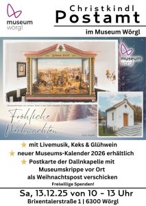 Das Museum Wörgl eröffnet am 13. Dezember 2025 erstmals ein Christkindl-Postamt. Fotos: Fotoschmiede.tirol