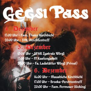 Tourplan 2025 des Gegsi Pass aus Kirchbichl.