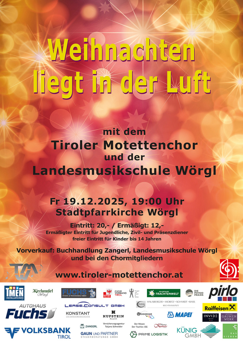 Weihnachtskonzert von Motettenchor und LMS Wörgl 2025.